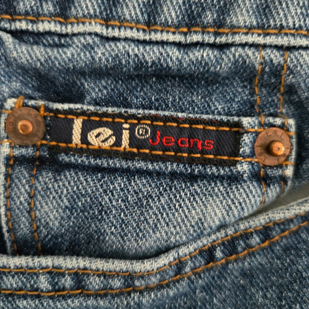 Vintage L.E.I. Jean Shorts Daisy Dukes Size 11 – High Rise Cutoff Retro - Picture 6 of 6